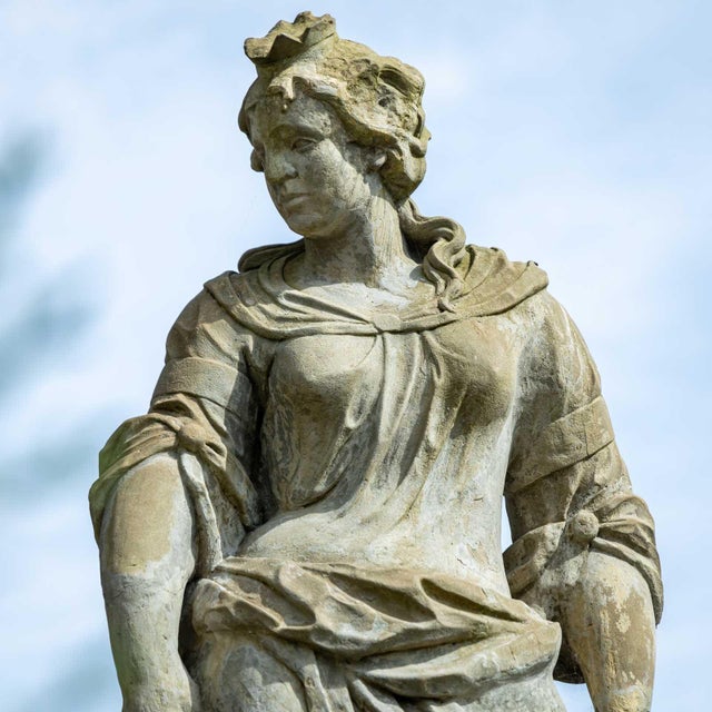 Garden Sculpture of Goddess Hera with Peacock, 1800s For Sale - Image 5 of 14