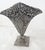 Vintage Ornate Fan Vase, Art Nouveau-Style Scrollwork, a Reticulated Top Edge, and a Central Pineapple Motif. For Sale - Image 11 of 15