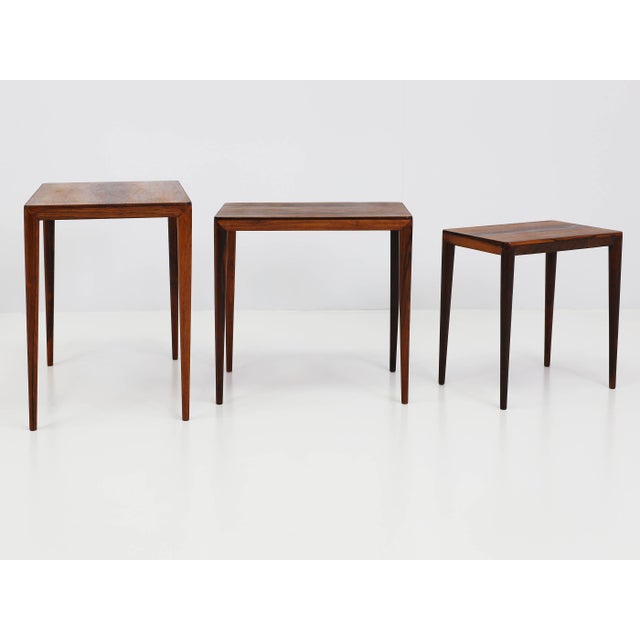 Nesting Tables in Rosewood by Severin Hansen for Haslev Møbelsnedkeri, Denmark, 1960s, Set of 3 For Sale - Image 7 of 14
