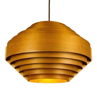 1960s Hans-Agne Jakobsson Wooden Pendant Lamp for Ab Ellysett Sweden For Sale