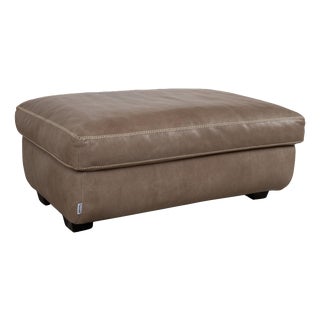 Valentino Ottoman in Grey Leather from Machalke For Sale