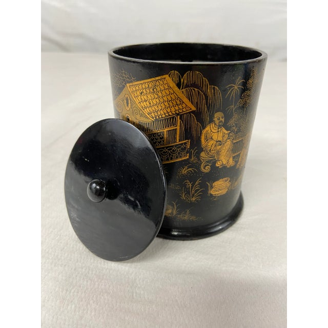 Japanese Lacquered Caddy With Lid For Sale - Image 4 of 9