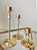 Art Deco Late 20th-Century Hollywood Regency-Style Brass & Crystal Graduated Candlestick Trio, Hong Kong For Sale - Image 3 of 16