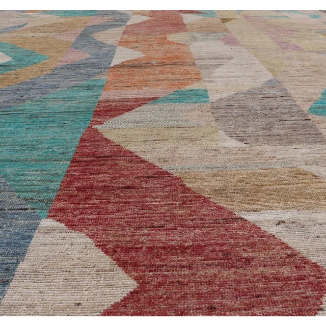 Abstract Hand-Knotted Modern Casual Rug by Keivan Woven Arts 10'5 X 13'10 For Sale - Image 3 of 12