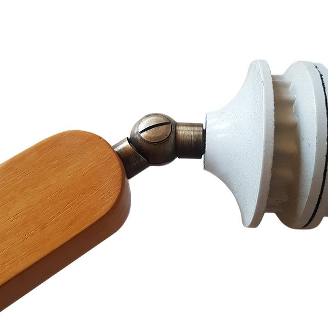 Mid-Century Wooden Scissor Wall Lamp For Sale - Image 4 of 9