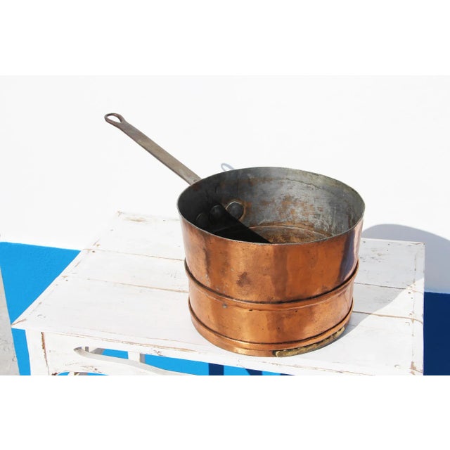 19th Century 19th Century Portuguese Large Copper Long Handled Pan For Sale - Image 5 of 13