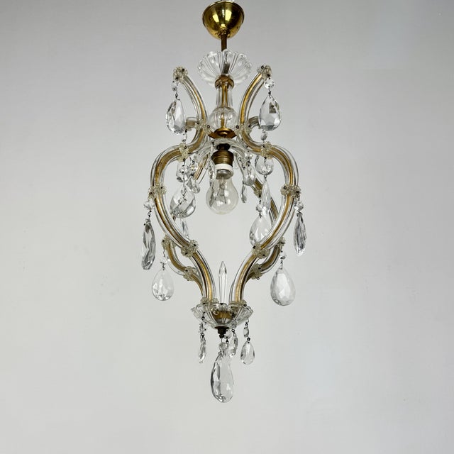 Small Maria Theresa Style Crystal Chandelier from Salviati, Italy, 1930s For Sale - Image 12 of 12