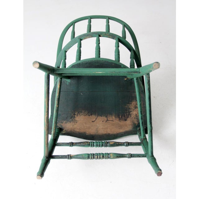 Antique Painted Windsor Armchair For Sale - Image 9 of 9
