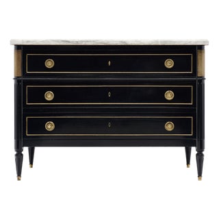 Louis XVI-Style Ebonized Secrétaire Commode For Sale