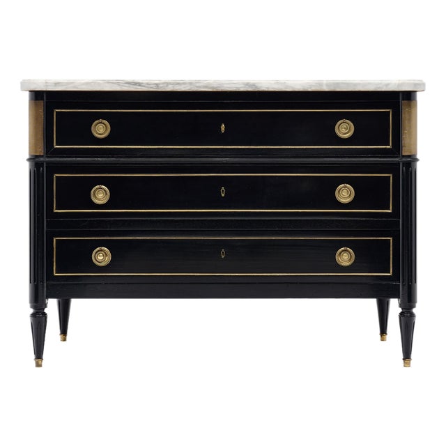 Louis XVI-Style Ebonized Secrétaire Commode For Sale