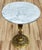 French Vintage French Style Round Marble Top Brass Filigree Table For Sale - Image 3 of 6