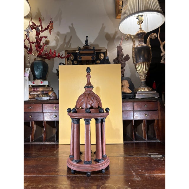 Wood Handcrafted Rotunda Grand Tour Architectural Capriccio Model Miniature in Italian Neo-Classical Manner For Sale - Image 7 of 12