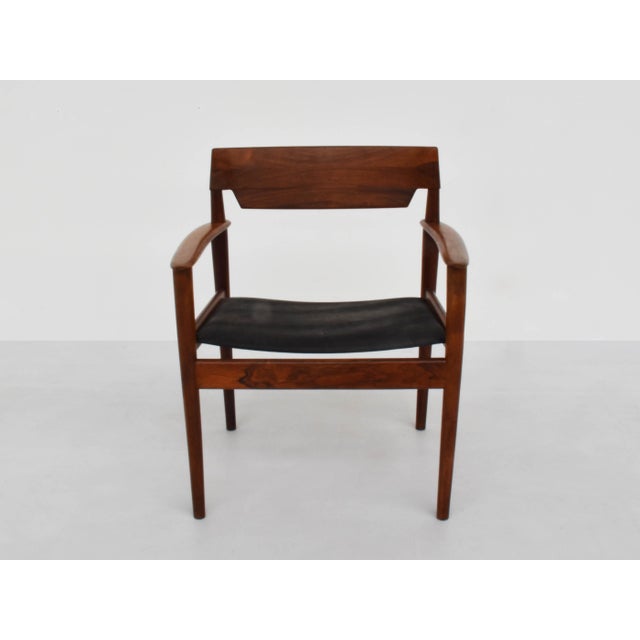 1960s Pj4 Chair in Teak and Leather by Grete Jalk for Poul Jeppesen, 1960s For Sale - Image 5 of 9