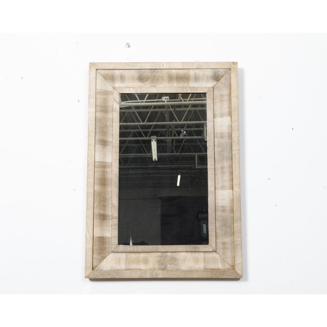 Mid-Century Modern Midcentury French Bleached Walnut Mirror with Beveled Frame For Sale - Image 3 of 9