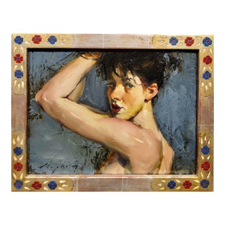 Malcolm Liepke -Young Girl Feeling Sexy -Oil Painting For Sale
