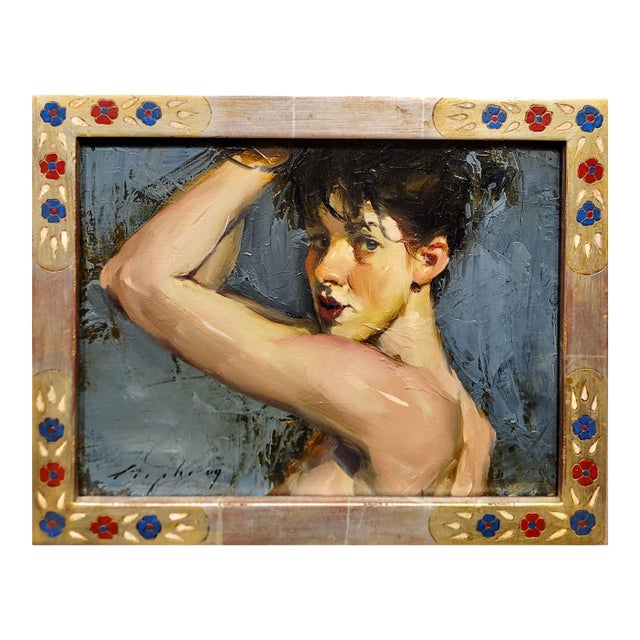 Malcolm Liepke -Young Girl Feeling Sexy -Oil Painting For Sale