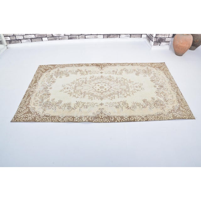 Handmade wool carpet in Turkish Anatolia , Vintage Oushak Rug,Turkish Vintage Anatolian Rug, Handmade wool Rug . One Of...