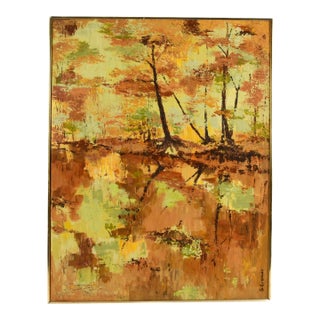 Framed Signed "Impression of Autumn" Artwork by G. Cromer For Sale