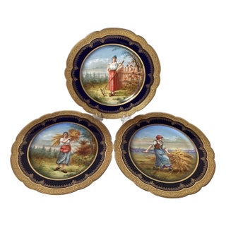A Set of Three 1840's Sevres Porcelain Cabinet Plates For Sale