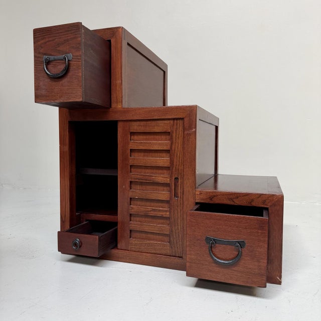 Metal Japanese Stair Chest, 1960s For Sale - Image 7 of 14