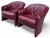 Postmodern Pair of Vintage Oxblood Leathercraft Postmodern Lounge/Club Chairs For Sale - Image 3 of 14