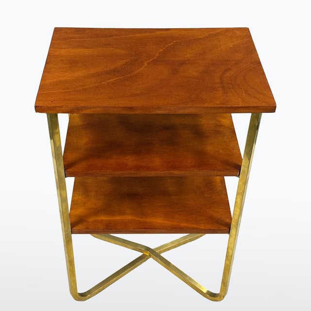 Vintage Brass Table with Three Shelves, Czechoslovakia, 1930s For Sale - Image 4 of 6