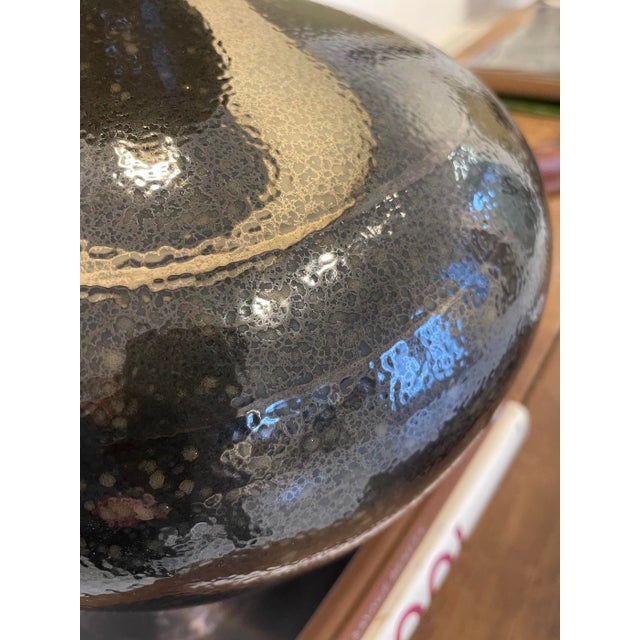 Gemstone 1960s Lava Glaze Ceramic Table Lamp, Sculptural Mid Century Modern Statement For Sale - Image 7 of 8