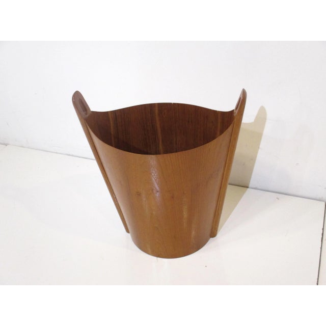 Teak Waste Basket by Einar Barnes for p.s. Heggen Norway For Sale In Cincinnati - Image 6 of 11