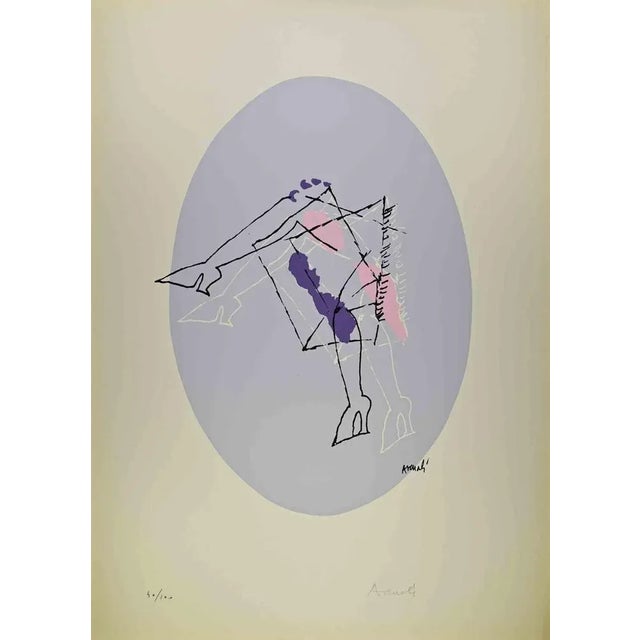 Modern Marcello Venali, Grey Oval, Lithograph, 1960 For Sale - Image 3 of 3