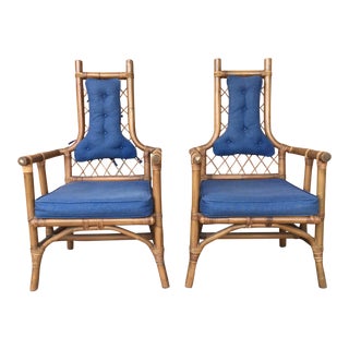 Vintage Bamboo Chairs- A Pair For Sale