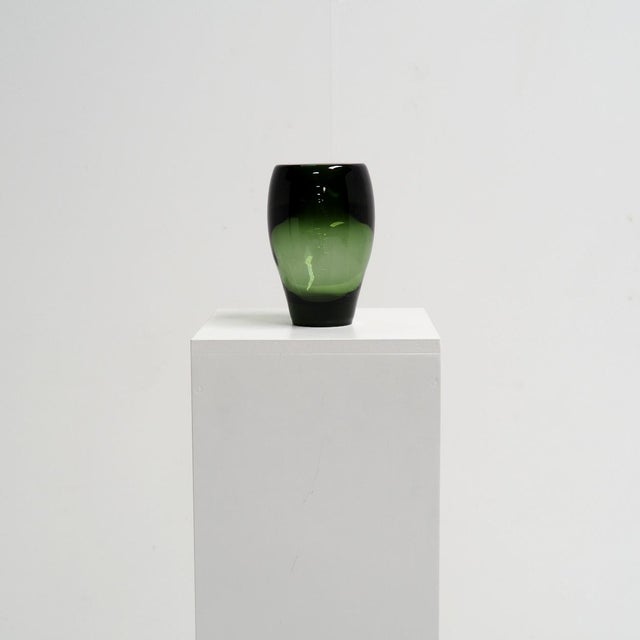 Vase “0749” with thick glass designed in 1938 by Andries Copier for Glasfabriek Leerdam. This beautiful vase weighs 3.2...