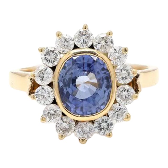 3ct Oval Deep Blue Sapphire Wedding Women Ring Size 7 For Sale