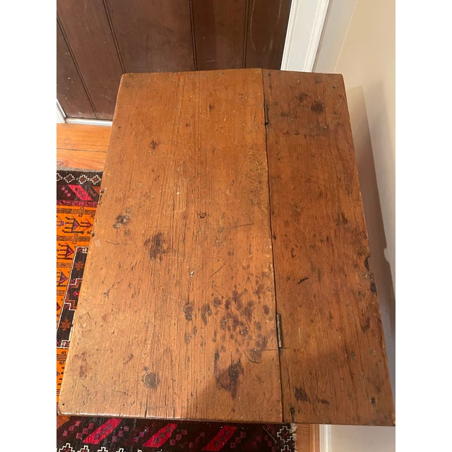 19th Century Rustic Pine Slant Top Writing Desk For Sale - Image 5 of 8