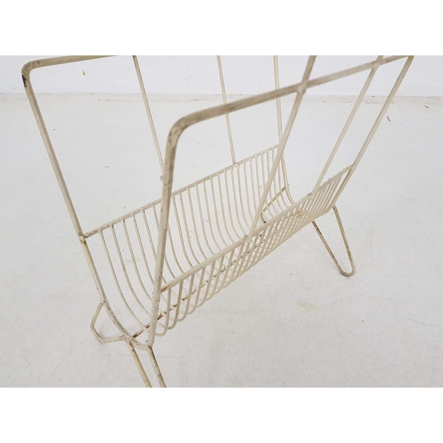 1950s White Metal Magazine Rack, 1950s For Sale - Image 5 of 7