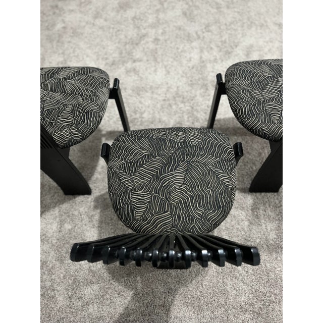 Westnofa Furniture 1980s Post-Modern Memphis Style Low Profile Totem Chairs by Torstein Nilsen for Westnofa - Set of 4 For Sale - Image 4 of 12