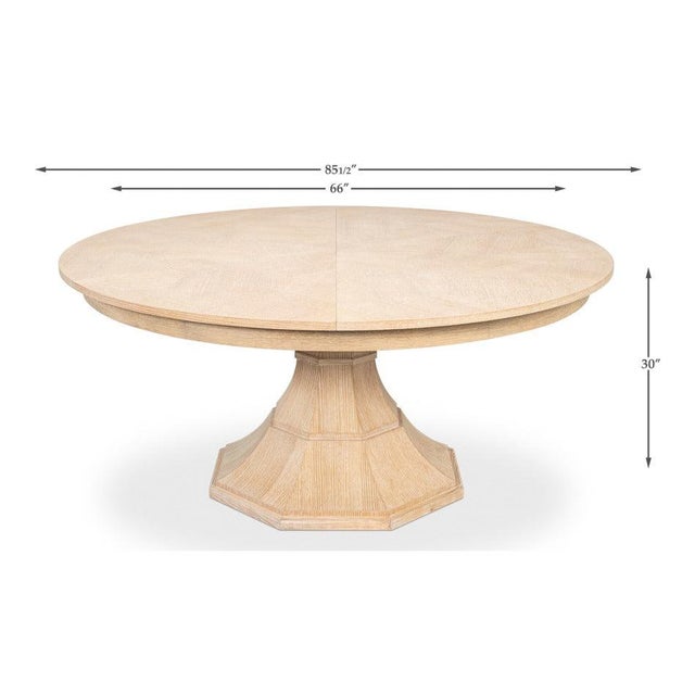 Bleached Oak Expanding Dining Table - 85 1/2" For Sale - Image 11 of 11