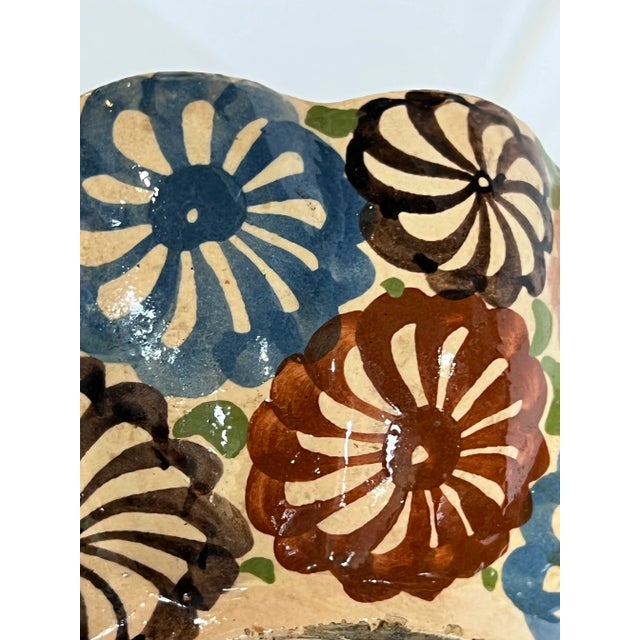1940s Spanish Mission Scalloped Casserole Lowered Mold Bowl For Sale - Image 5 of 7
