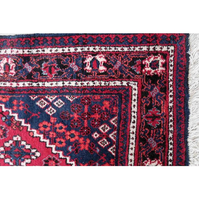 1970s Handmade Vintage Persian Hamadan Rug 4.4' X 6.7' For Sale - Image 4 of 13