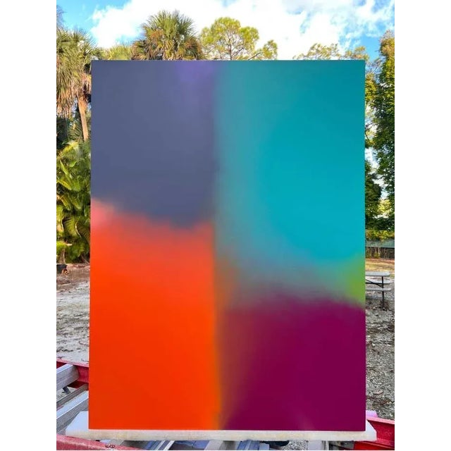 Wood William Finlayson Jr. Acrylic Painting on wood Panel Titled “Happy Haze Vl 2023 For Sale - Image 7 of 8