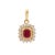 Not Yet Made - Made To Order 18k Yellow Gold Natural Ruby Pendant Necklace With Halo of Diamonds For Sale - Image 5 of 9