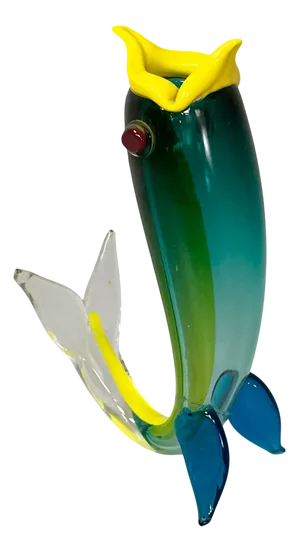 Italian Modern Murano Glass Fish Sculpture by Fulvio Bianconi for Venini, 1990s