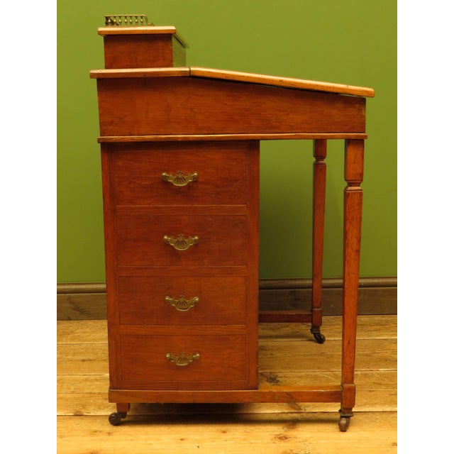 English Davenport with Leather Top, 1890s For Sale - Image 12 of 18