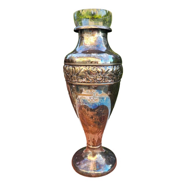 Art Deco Silver-Plated Vase with Glass Insert, 1929, Set of 2 For Sale