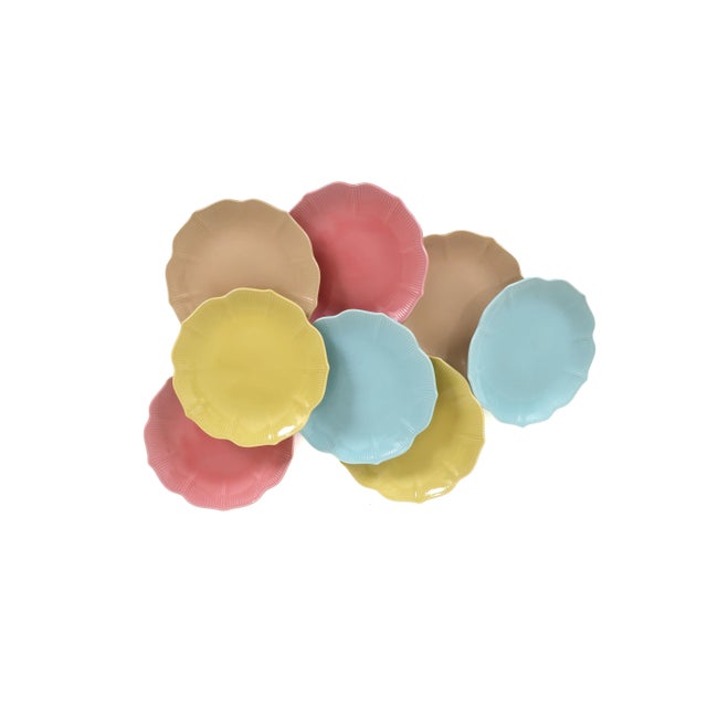 Mid Century Modern Lotus Plates and Bowls in Pastel Colors - Set of 27 For Sale - Image 11 of 14