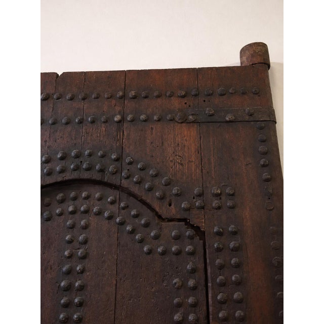 Monumental 19th-Century Moroccan Moorish Studded Wood Riad Door For Sale - Image 4 of 15