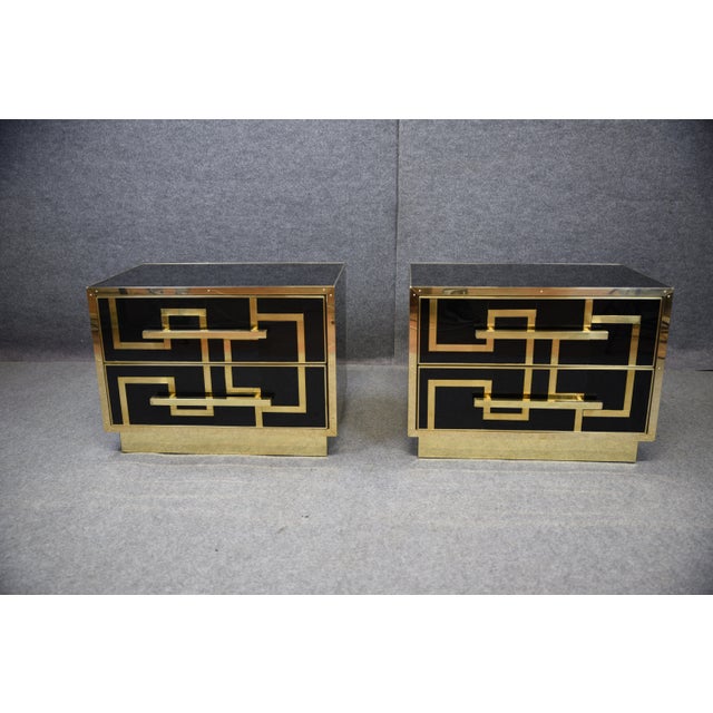 Wooden Bedside Tables in Black Glass from Justfurnituress SRL, Set of 2 For Sale - Image 11 of 13