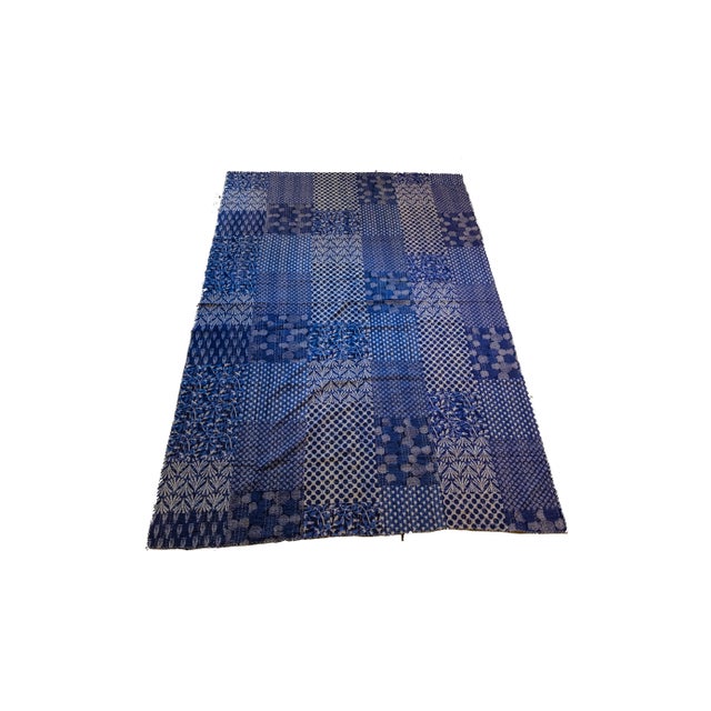 Indian Blue Kantha Quilt For Sale - Image 9 of 9