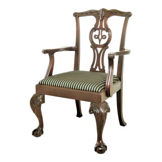 Baker Chippendale Ball & Claw Mahogany Armchair For Sale
