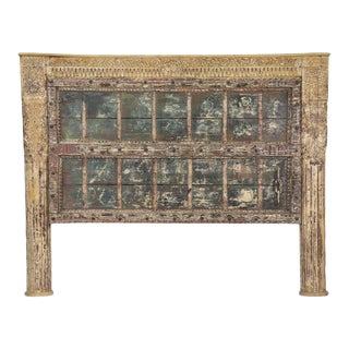 Indian Antique Door King Headboard For Sale