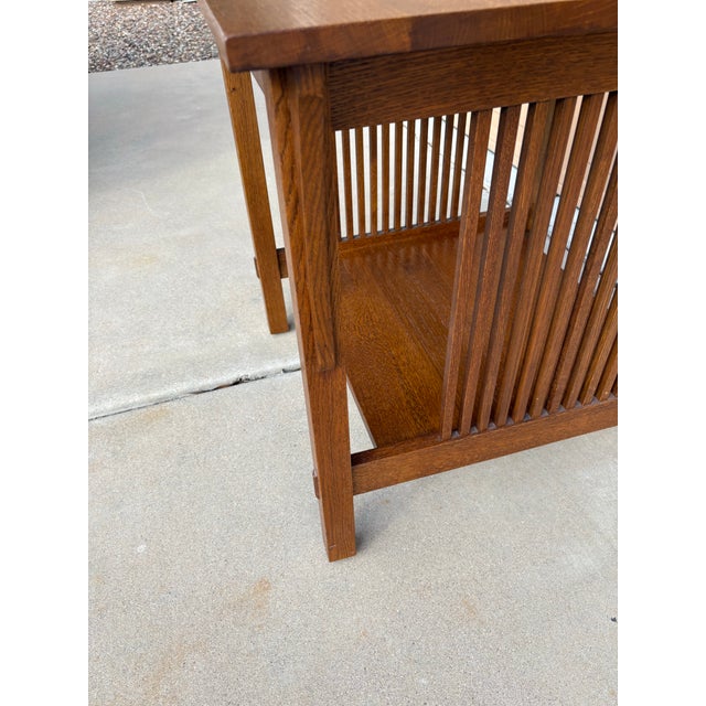 Stickley Lamp Table - Mission Spindle End Table For Sale - Image 12 of 12